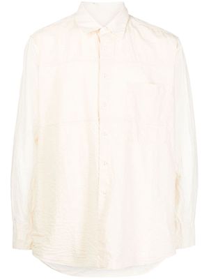 Casey Casey overdyed Fabiano chest-patch pocket shirt - Neutrals
