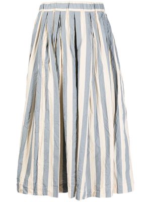 Casey Casey pleated stripe-print midi skirt - Blue
