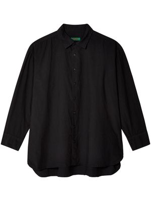 Casey Casey spread-collar cotton shirt - Black