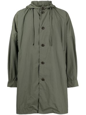 Casey Casey Triangle hooded coat - Green