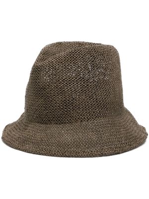 Casey Casey woven straw fedora hat - Brown