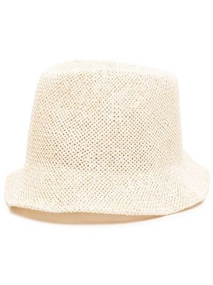 Casey Casey woven straw fedora hat - White