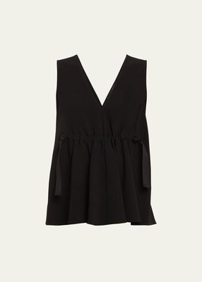 Casey Cinched Crepe Top with Bow Details