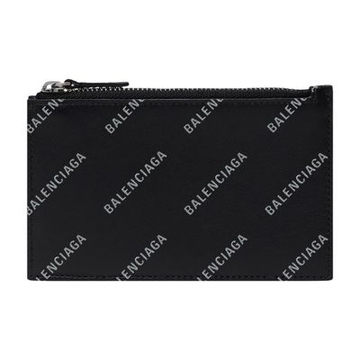 Cash Large Long Coin And Card Holder With Reflective Allover Logo