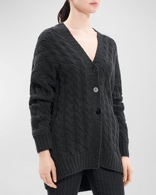 Cashmere and Wool Cable-Knit Cardigan