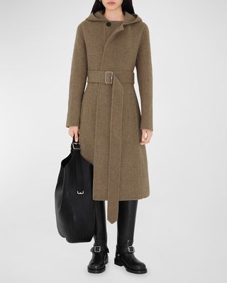 Cashmere and Wool Hooded Coat
