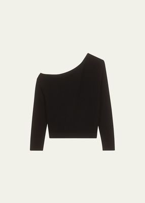 Cashmere Asymmetric One-Shoulder Sweater