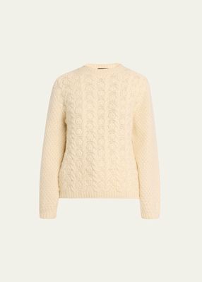 Cashmere-Blend Cable-Knit Sweater
