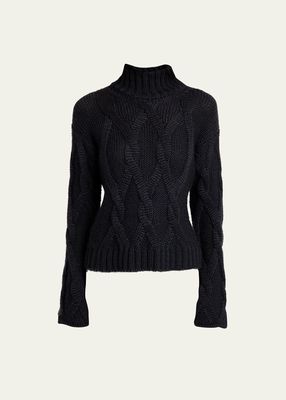 Cashmere-Blend Macro Cable-Knit Sweater