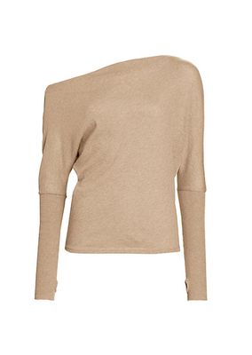 Cashmere-Blend One-Shoulder Top