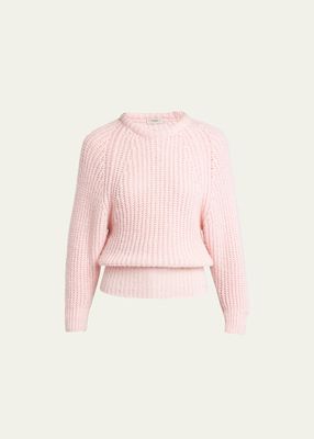 Cashmere-Blend Pearl-Stitch Knit Sweater