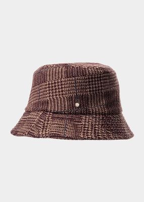 Cashmere Blend Plaid Bucket Hat
