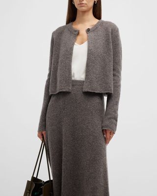 Cashmere Boucle Cropped Cardigan