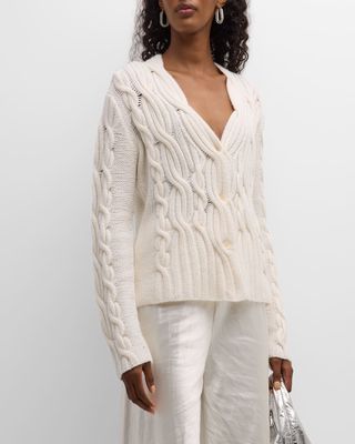 Cashmere Cable-Knit Cardigan