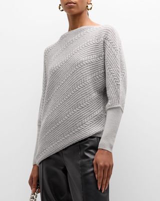 Cashmere Cable-Knit Dolman Sweater