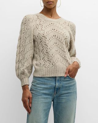 Cashmere Cable-Knit Pointelle Sweater