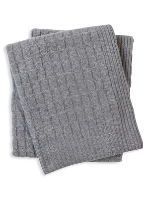 Cashmere Cable Knit Throw - Grey