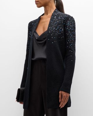 Cashmere Cardigan with Ombre Sequins