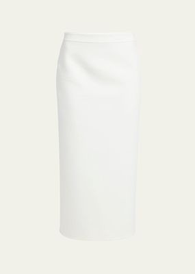 Cashmere Compact Pencil Midi Skirt