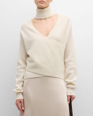 Cashmere Cutout Reversible Turtleneck Sweater