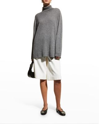 Cashmere Drop-Shoulder Turtleneck Sweater