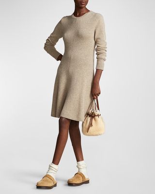 Cashmere Fit-And-Flare Sweater Dress
