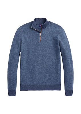 Cashmere Half-Zip Long-Sleeve Sweater
