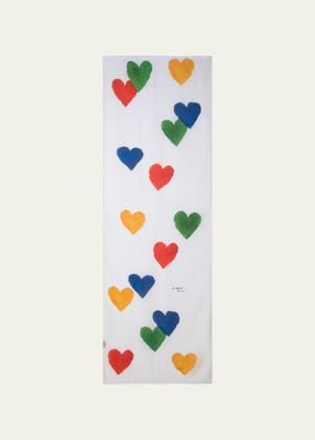 Cashmere Hearts Printed Scarf