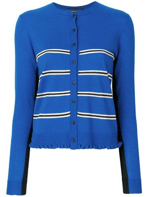 Cashmere In Love Capucine cropped striped cardigan - Blue