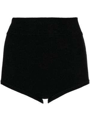Cashmere In Love Felix knitted logo-patch shorts - Black