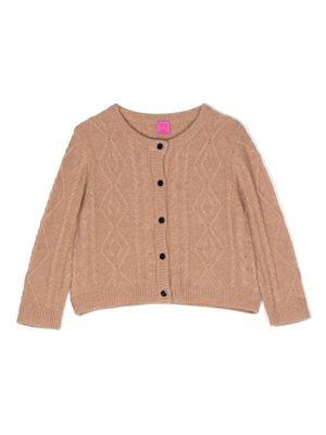 Cashmere in Love Kids Alasca cable-knit mini cardigan - Brown