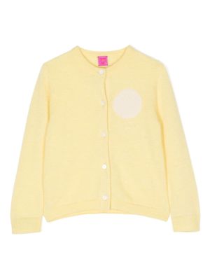 Cashmere in Love Kids Alta intarsia-knit cashmere blend cardigan - Yellow