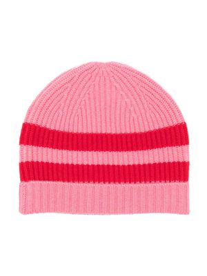 Cashmere in Love Kids Bibi striped beanie hat - Pink