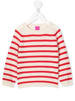 Cashmere in Love Kids cashmere Maisy striped jumper - White