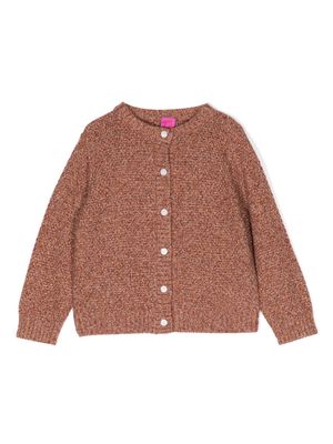 Cashmere in Love Kids Chester crew-neck cardigan - Brown