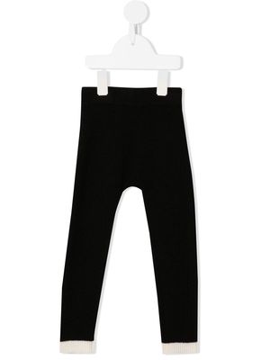 Cashmere in Love Kids contrast-trim cashmere leggings - Black