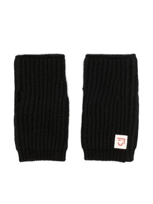 Cashmere in Love Kids fingerless cashmere mittens - Black