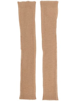 Cashmere In Love Lala ribbed knit arm warmers - Brown