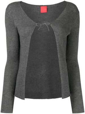 Cashmere In Love Lizzie ribbed-knit cardigan - Grey