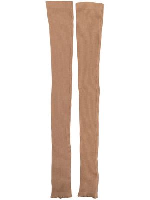 Cashmere In Love Lottie ribbed leg warmers - Brown