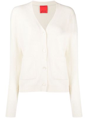 Cashmere In Love Mari ribbed-knit cardigan - White