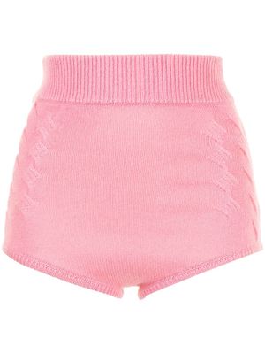 Cashmere In Love Mimie high-waisted cashmere shorts - Pink