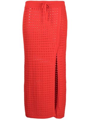 Cashmere In Love Mona crochet-knit midi skirt - Red