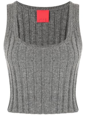 Cashmere In Love Orla cropped knitted top - Grey