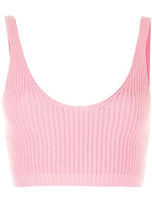 Cashmere In Love Reese ribbed-knit cropped vest - Pink