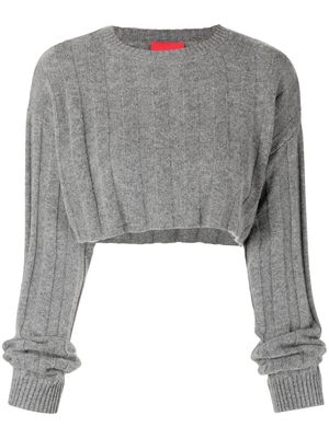Cashmere In Love Remy cropped knit top - Grey