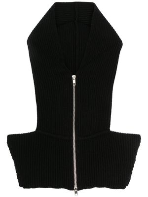 Cashmere In Love ribbed-knit hood - Black