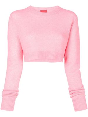 Cashmere In Love ribbed-trim cropped jumper - Pink