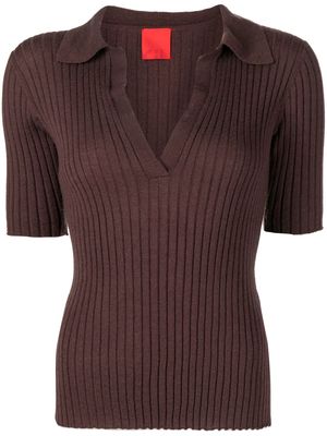 Cashmere In Love Summer cashmere-blend polo top - Brown