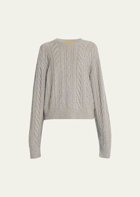 Cashmere Marled Cable-Knit Sweater